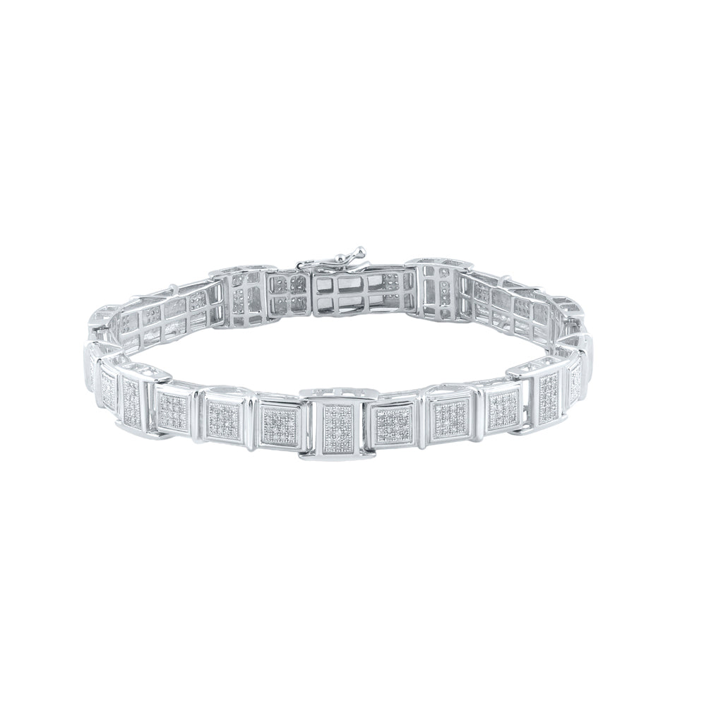 1 3/8CT-DIA MICRO-PAVE MENS BRACELET