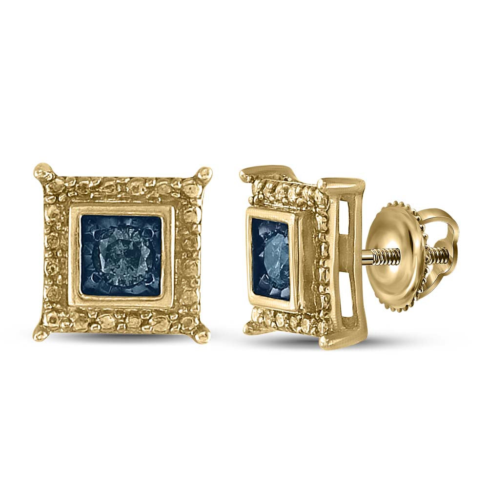 1/5CT-DIA FASHION BLUE EARRINGS