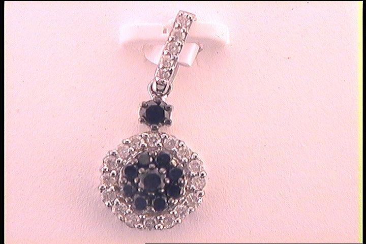 1/2CT-DIA BLACK PENDANT
