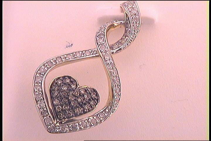 1/4CTW-DIA BROWN PENDANT