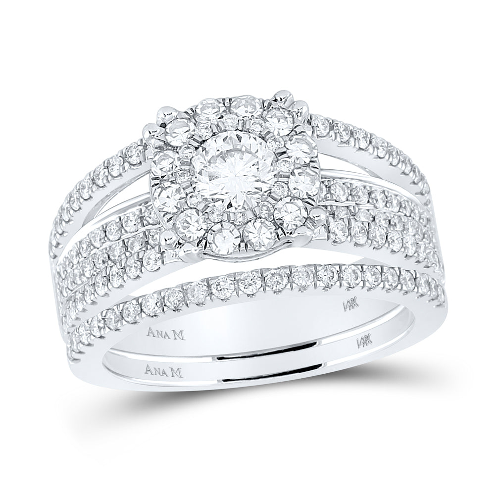 1 5/8CTW-DIA 3/8CT-CRD BLISS BRIDAL SETS SINGLE HALO CERTIFIED