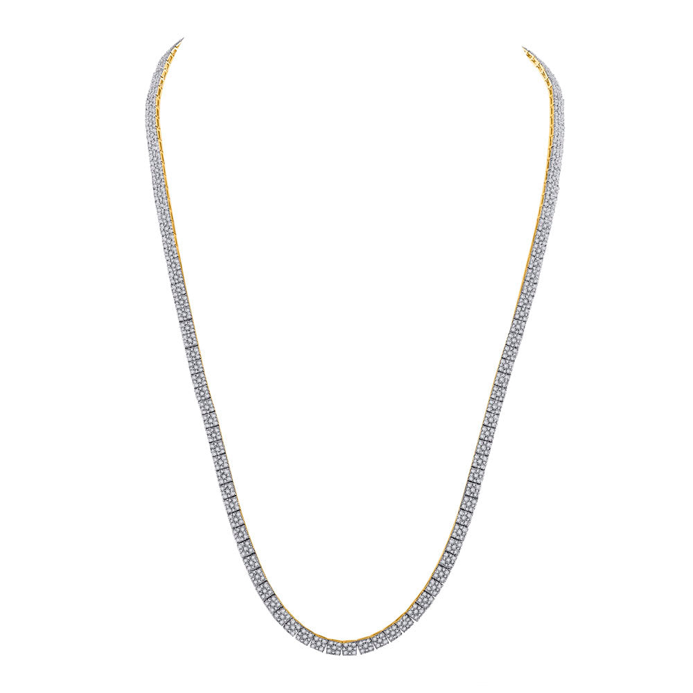 12CT-DIA NK (4.5MM) SQUARE CLUSTER MENS CHAIN (24 INCH)