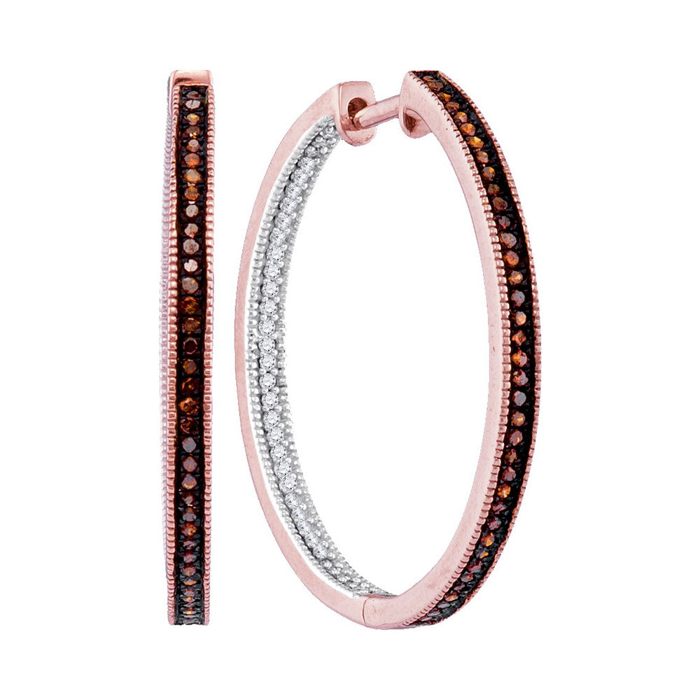 1/2CTW-DIA GIFT RED HOOPS