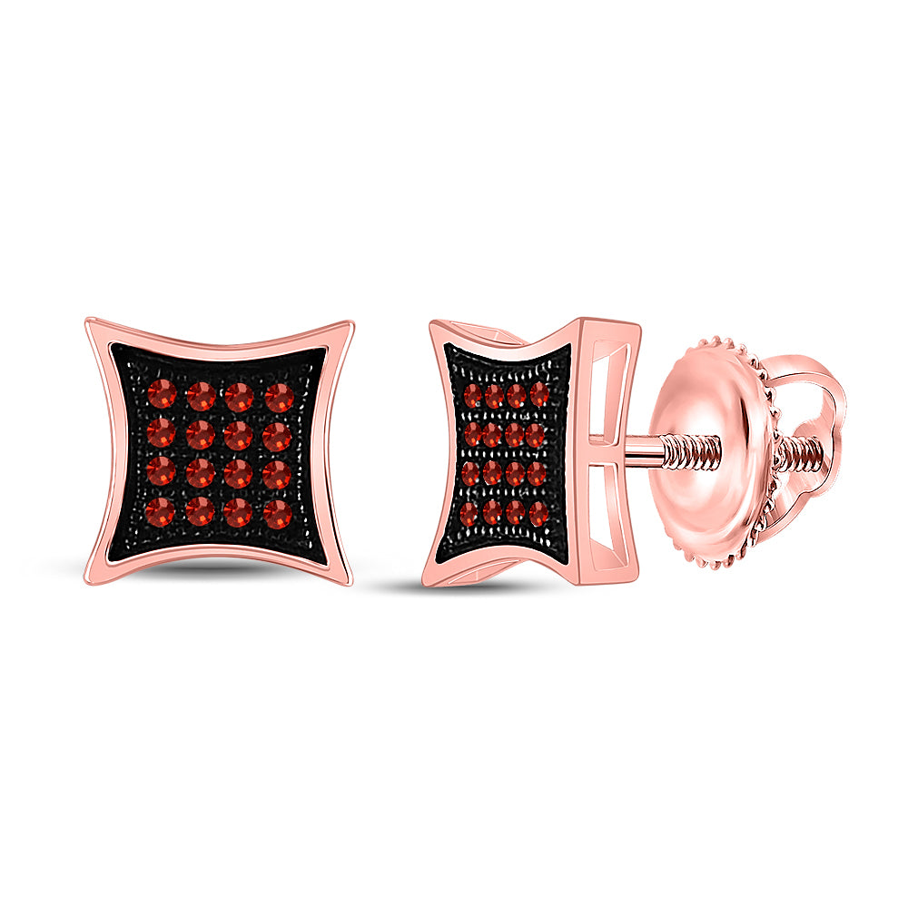 1/10CTW-DIA MICRO-PAVE RED EARRING