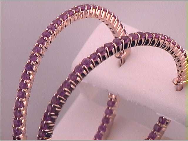 2 7/8CTW-DIA PINK SAPPHIRE HOOPS