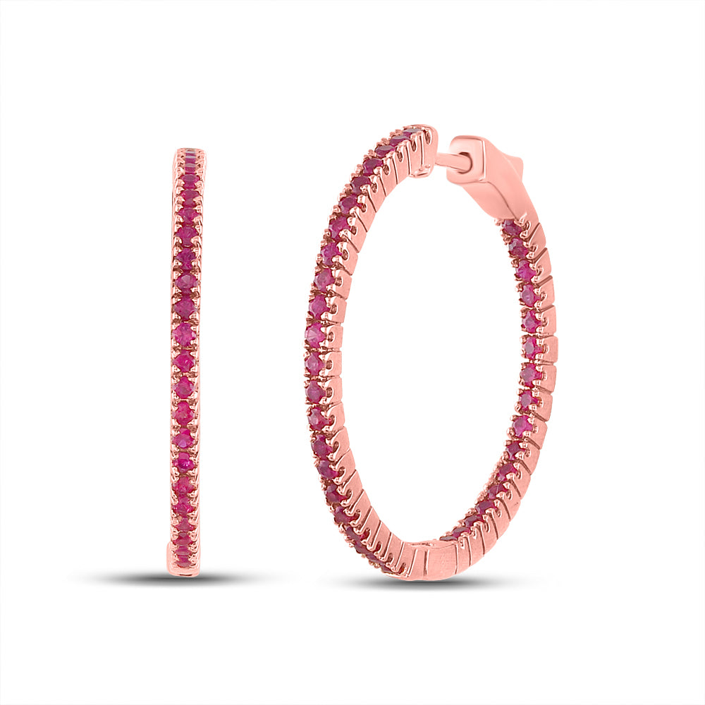 2 1/5CTW-DIA RUBY HOOPS