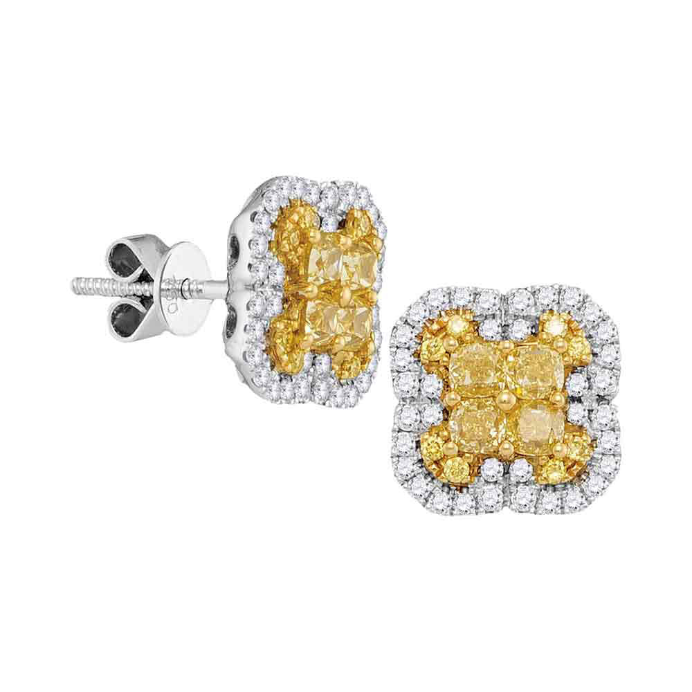 1 3/8CTW-DIA YELLOW EARRINGS