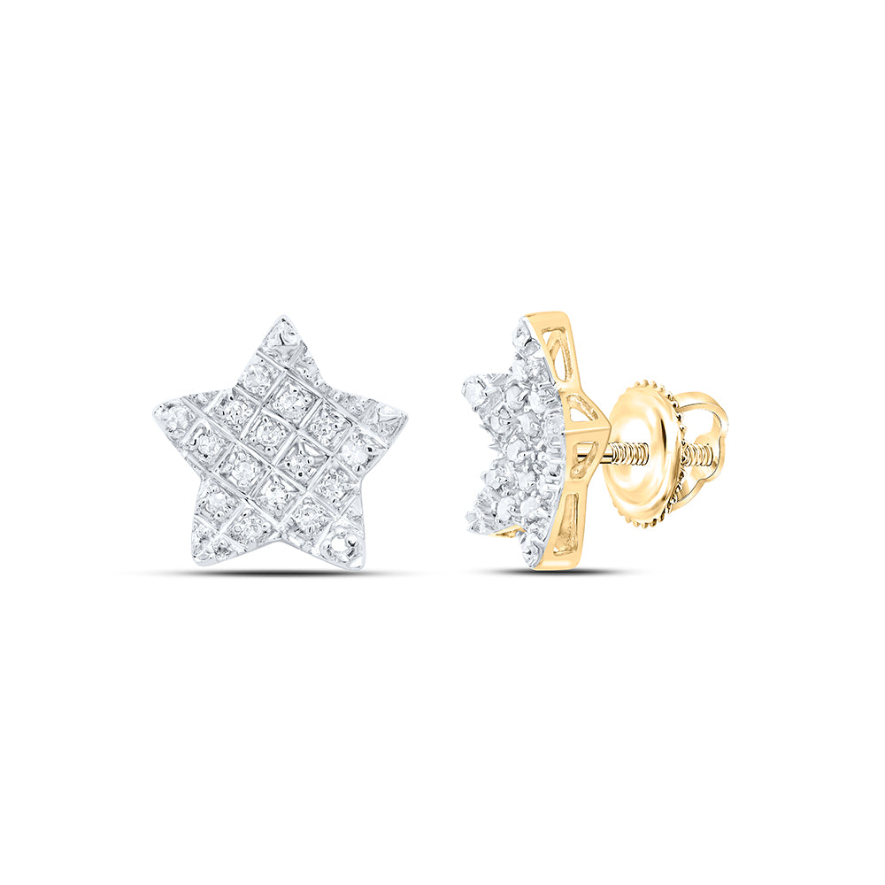 1/10CT-DIA P3 MICRO-PAVE STAR EARRING