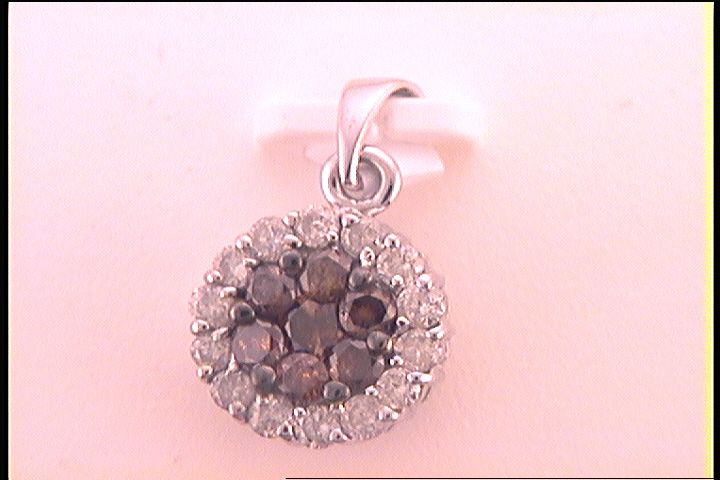 1 Cttw-DIA BROWN FLOWER PENDANT