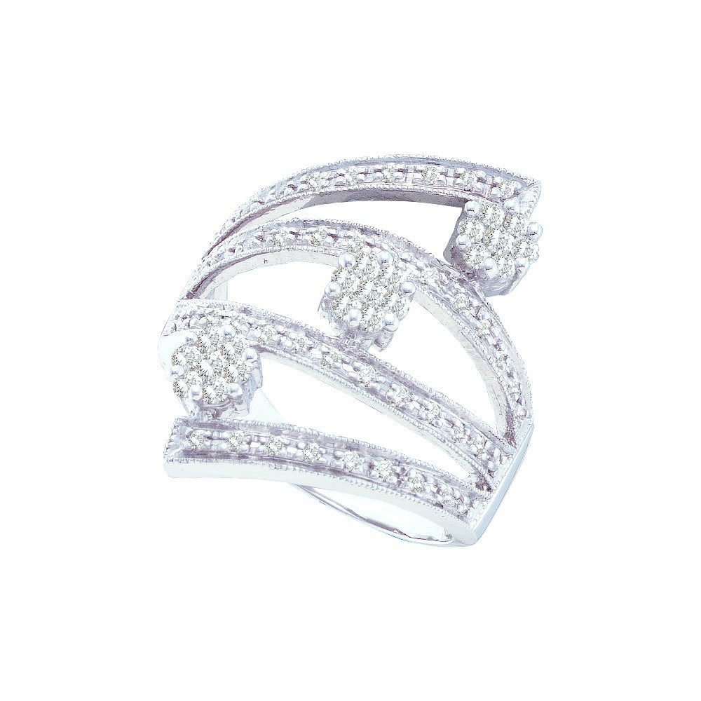 1/2CT-DIA FLOWER RING