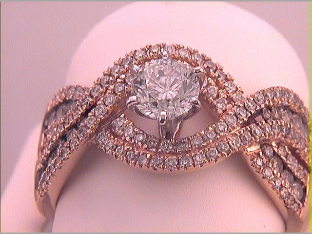 1 1/3CTW-DIA 5/8CT-CRD BRIDAL BROWN RING