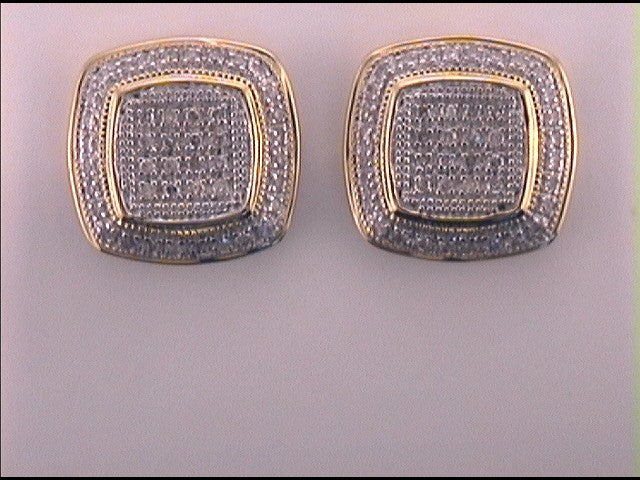 1/4 CTW-DIA P1 HIPHOP SQUARE EARRING