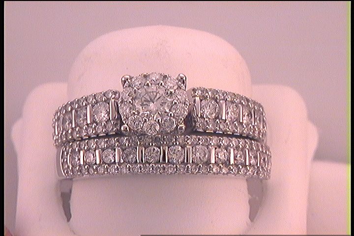 1 3/8CT-DIA SOLISTAR BRIDAL SET