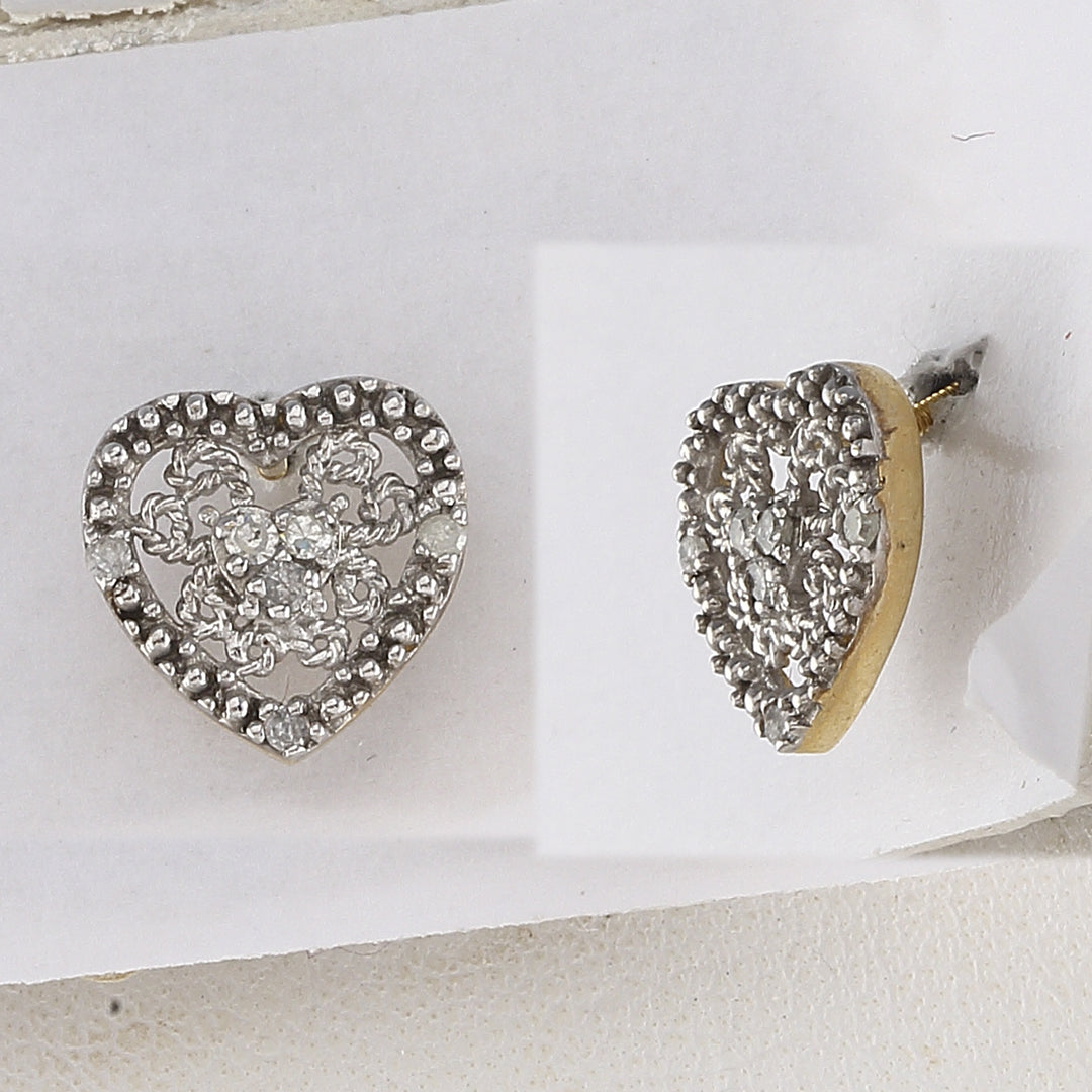 1/10-DIA HEART EARRING