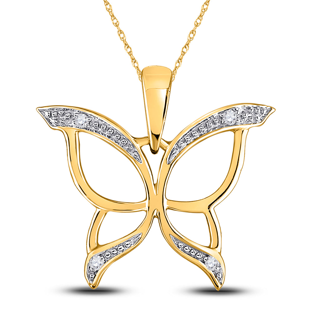 0.03CTW-DIA BUTTERFLY PENDANT