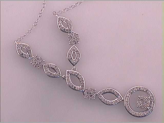 10kt White Gold Womens Diamond Fashion Pendant Necklace 1/2 Cttw
