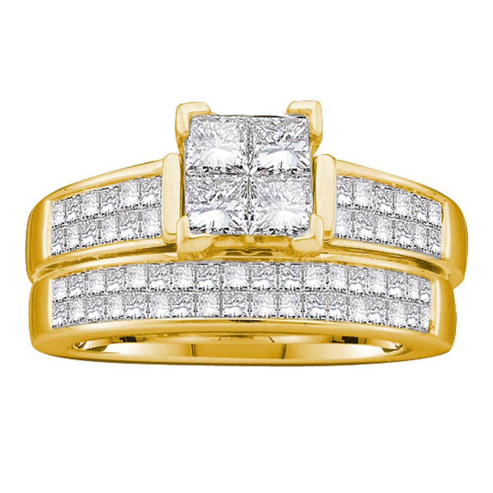 1 1/2CT-DIA INVISIBLE BRIDAL SET