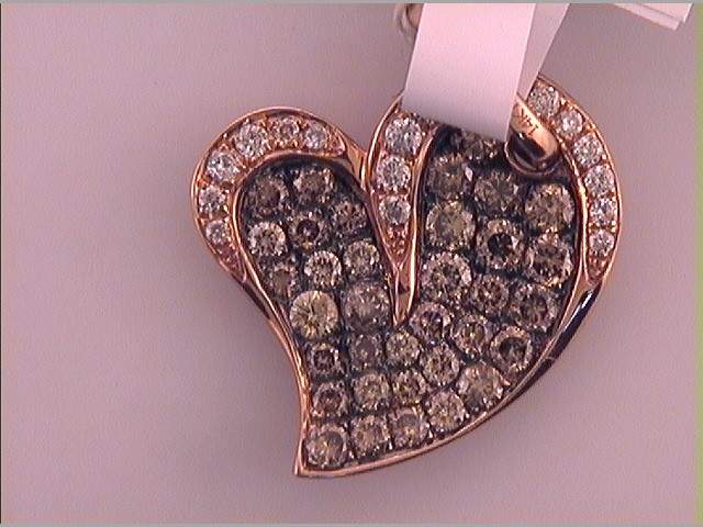 7/8CTW-DIA NATURAL BROWN HEART PENDANT