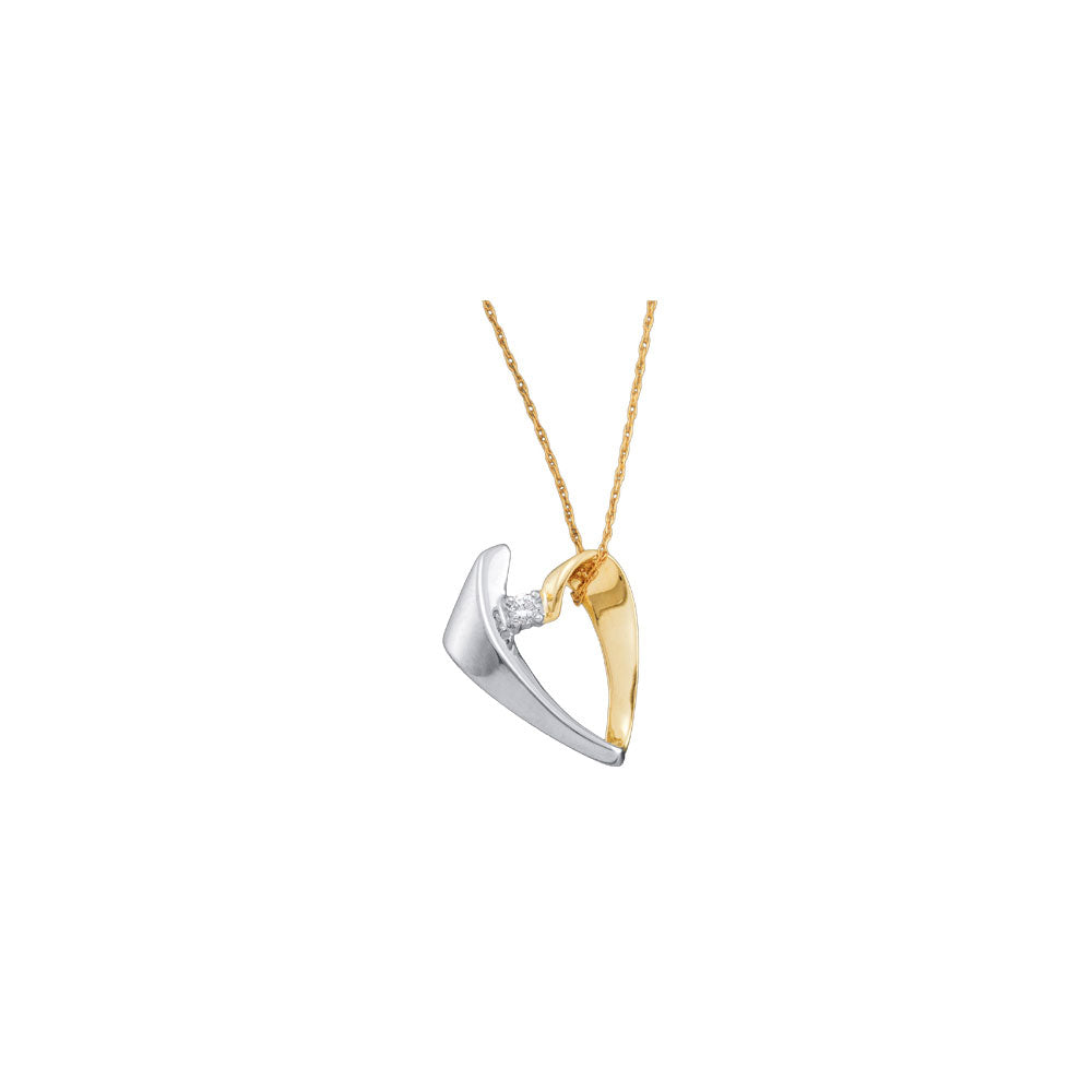10kt Yellow Gold Womens Round Diamond Fashion Pendant 1/20 Cttw