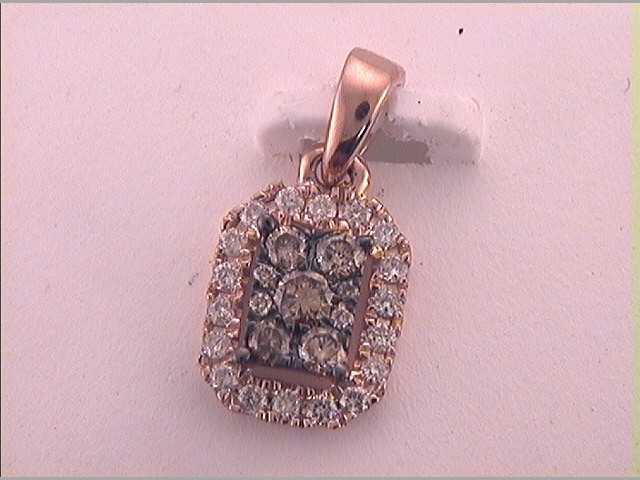 1/3CTW-DIA ANA M NATURAL BROWN CUSHION PENDANT