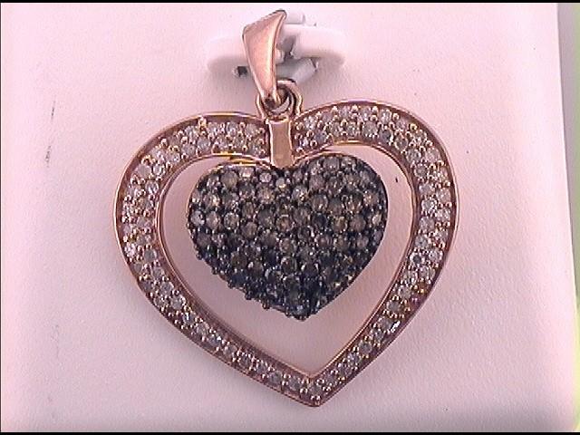 1 Cttw-DIA HEART BROWN PENDANT