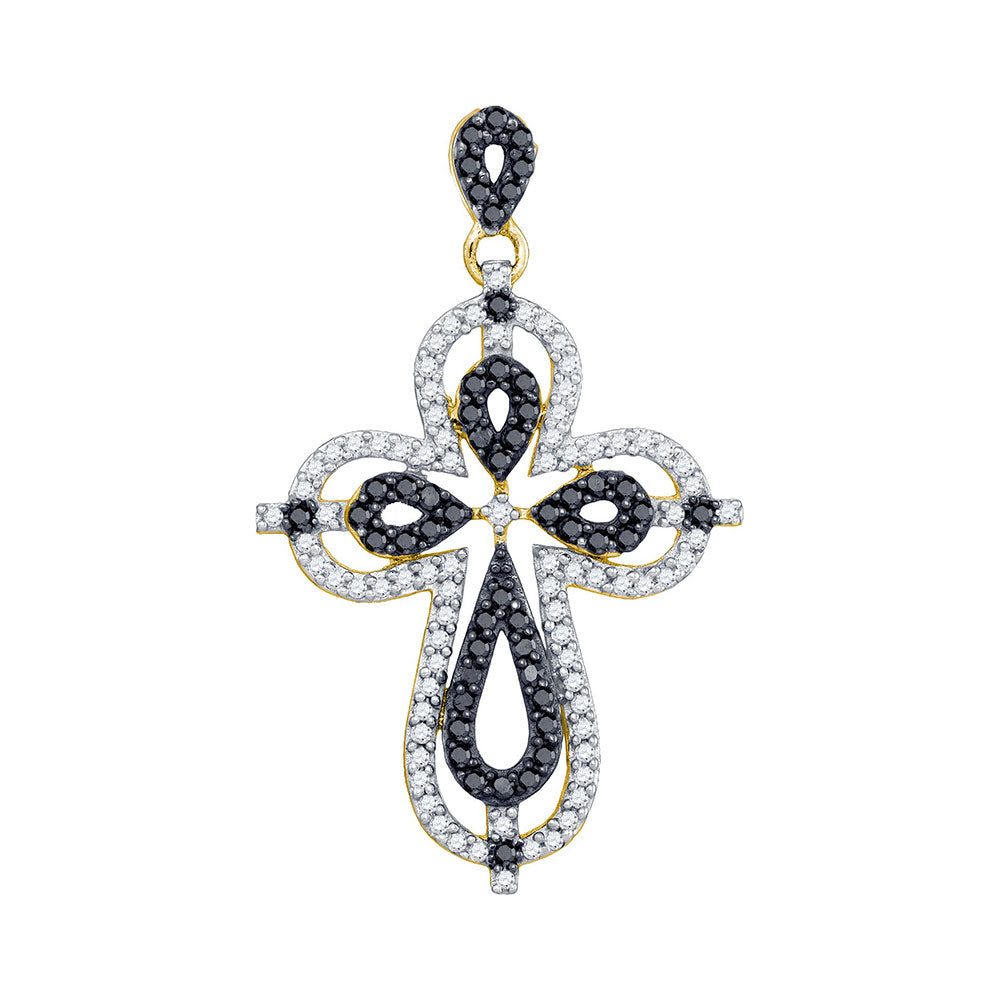1/2CT-DIA CN FASHION CROSS PENDANT