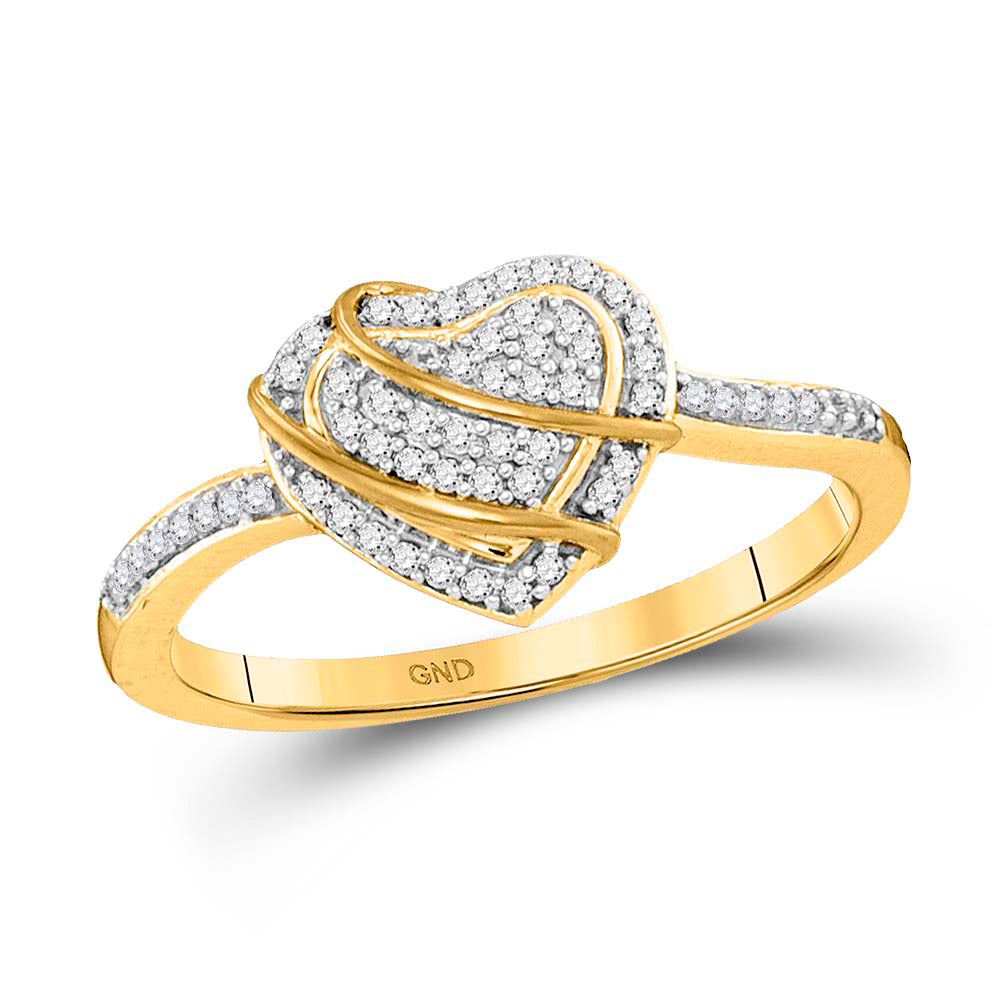 1/6CTW-DIA MICRO-PAVE HEART RING