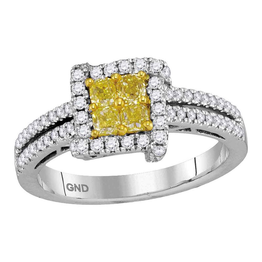 7/8CTW-DIA YELLOW RING