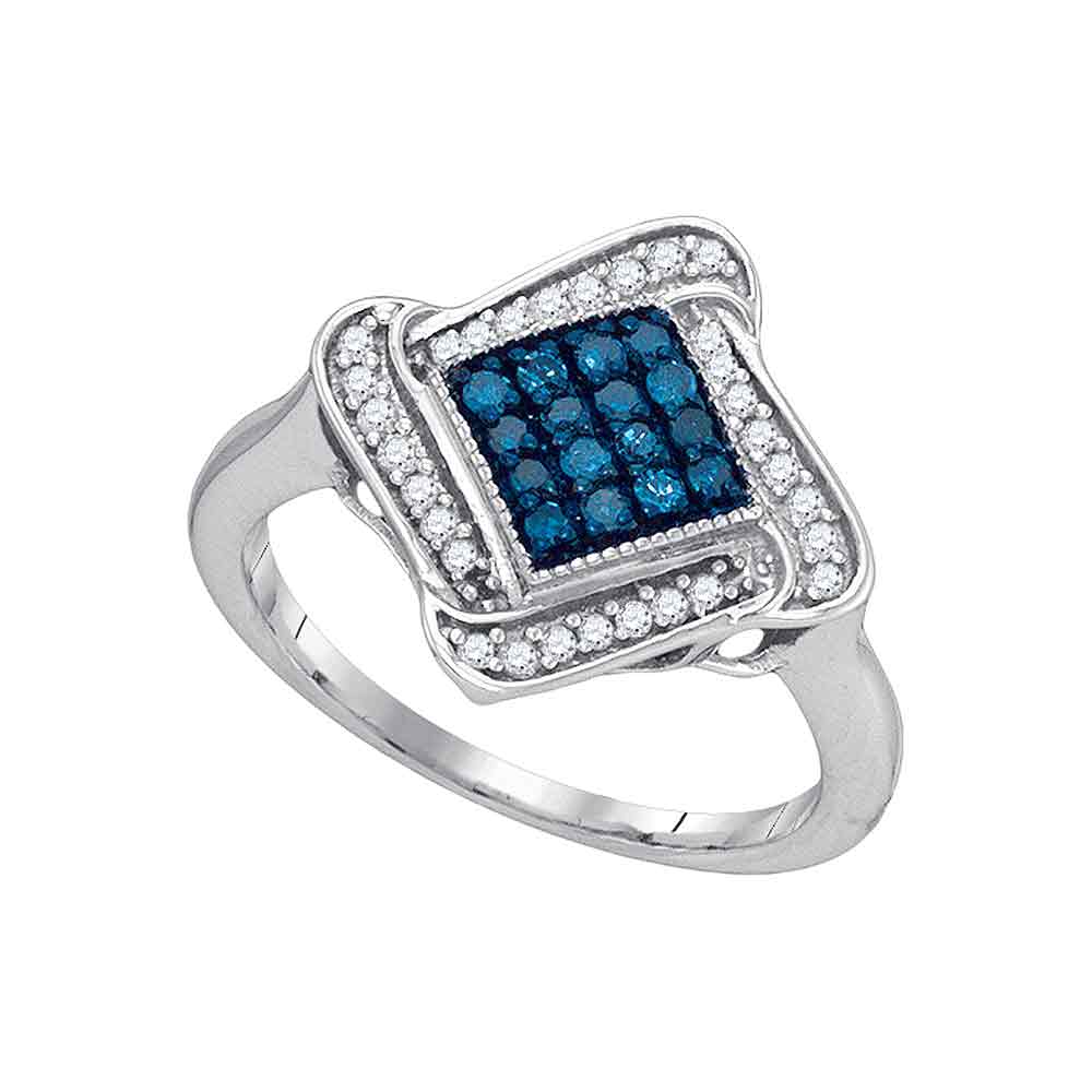 1/3CTW-DIA FASHION BLUE RING