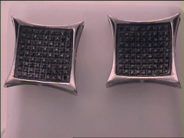 1/4CT-DIA MICRO-PAVE UNISEX EARRING