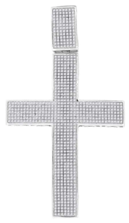 2 1/4CTW M-PAVE DIA CROSS MENS CHARM