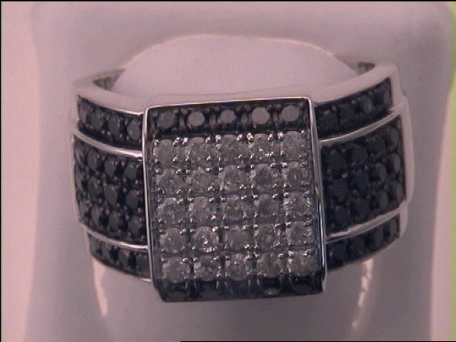 2 1/5CT-DIA BLACK MENS RING