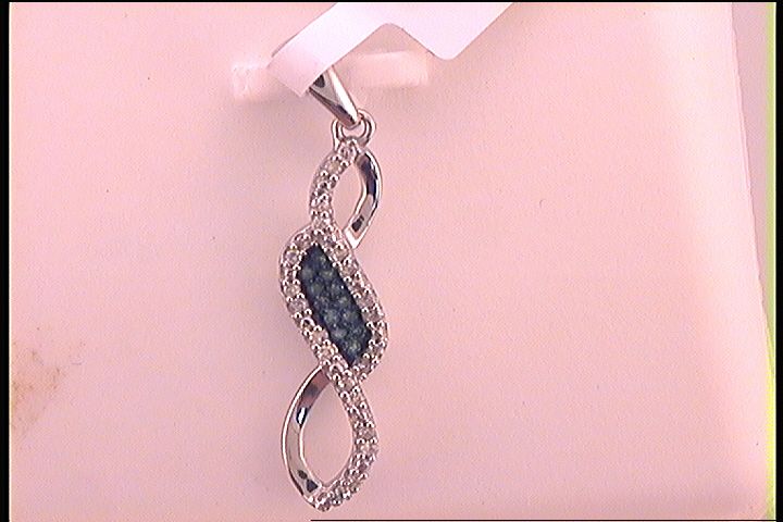 1/10CT-DIA BLUE PENDANT