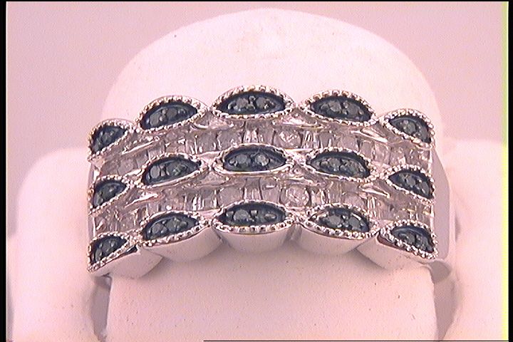 1/2CTW-DIA FASHION BLUE RING
