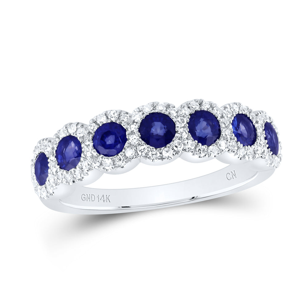 1/5CTW DIA CN 1CT-SAPP-NATURAL GEM BAND