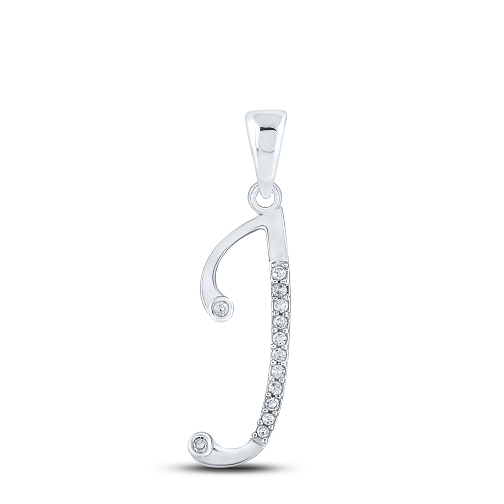 1/10CTW-DIA P1P2 GIFT INITIAL " J " PENDANT