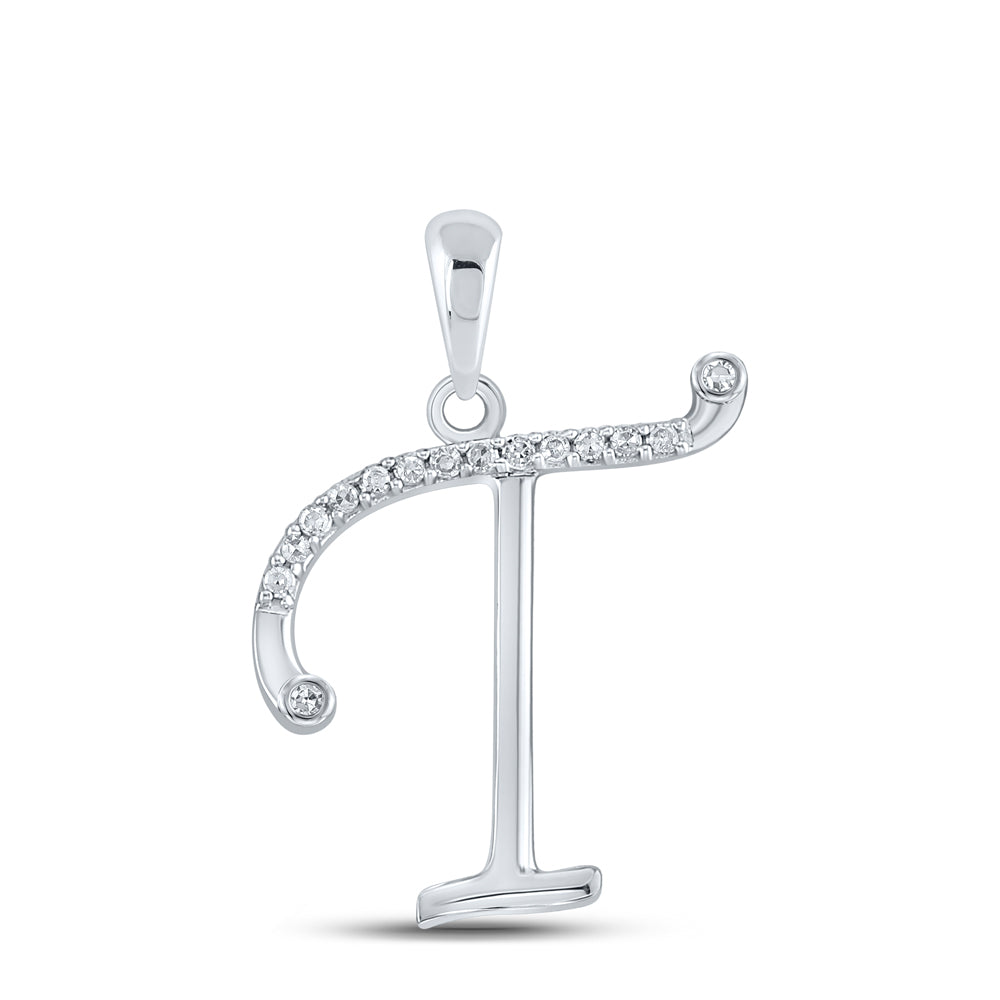1/10CTW-DIA P1P2 GIFT INITIAL " T " PENDANT