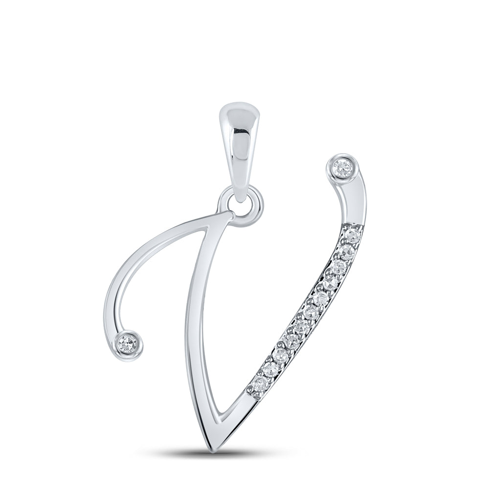 1/20CTW-DIA P1P2 GIFT INITIAL " V " PENDANT