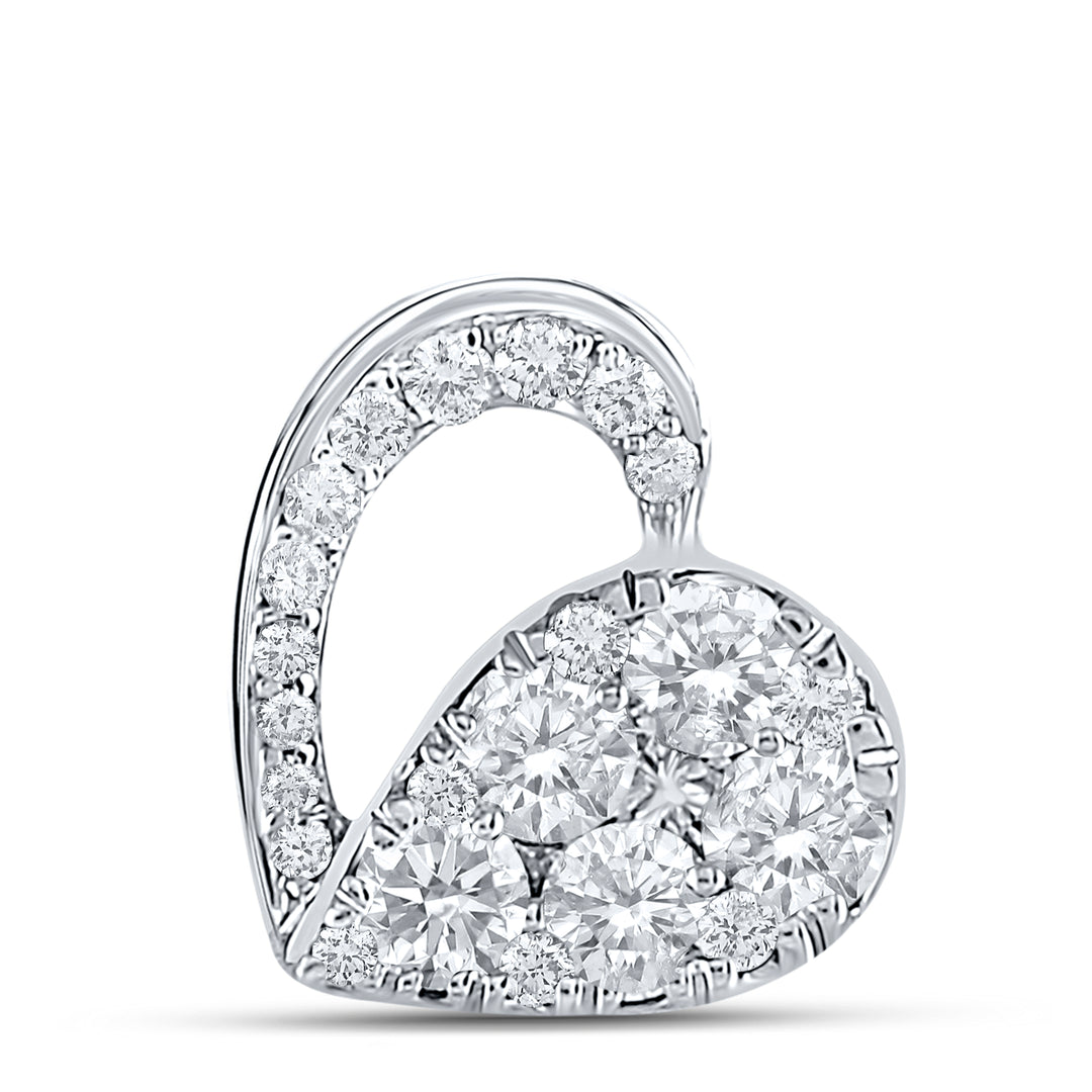 1/2CTW-DIA CN HEART PENDANT
