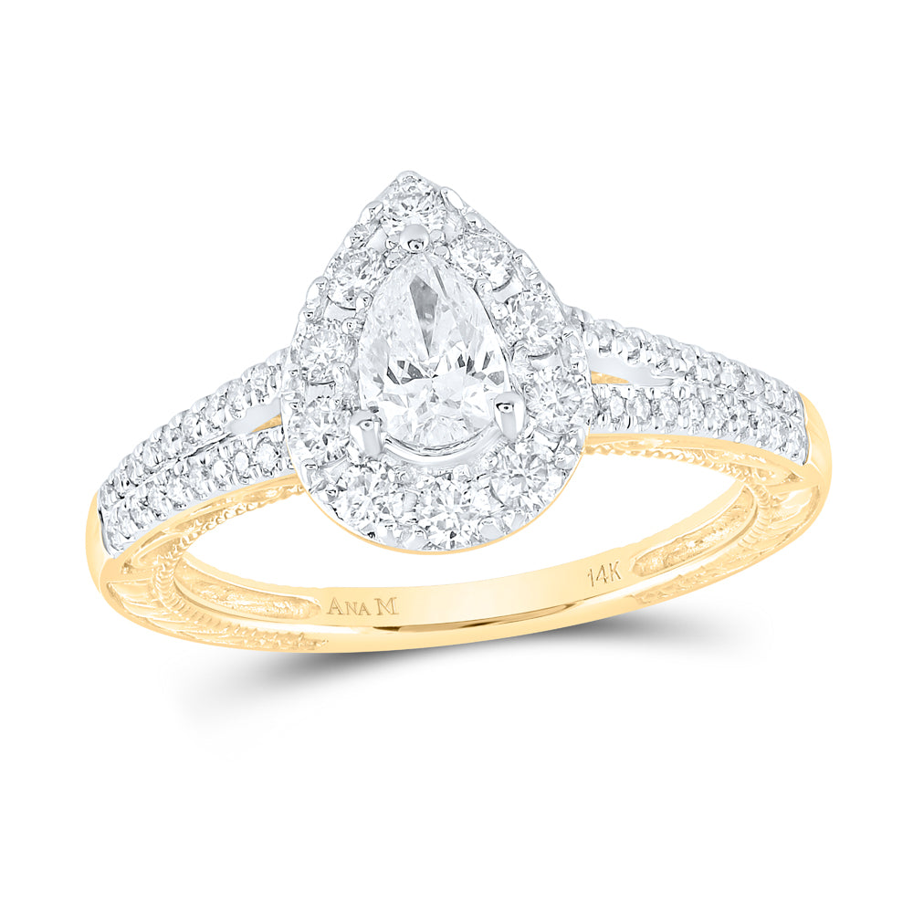 1 CT-DIA ANA M 3/8CT-CPEAR ENGAGEMENT SINGLE HALO