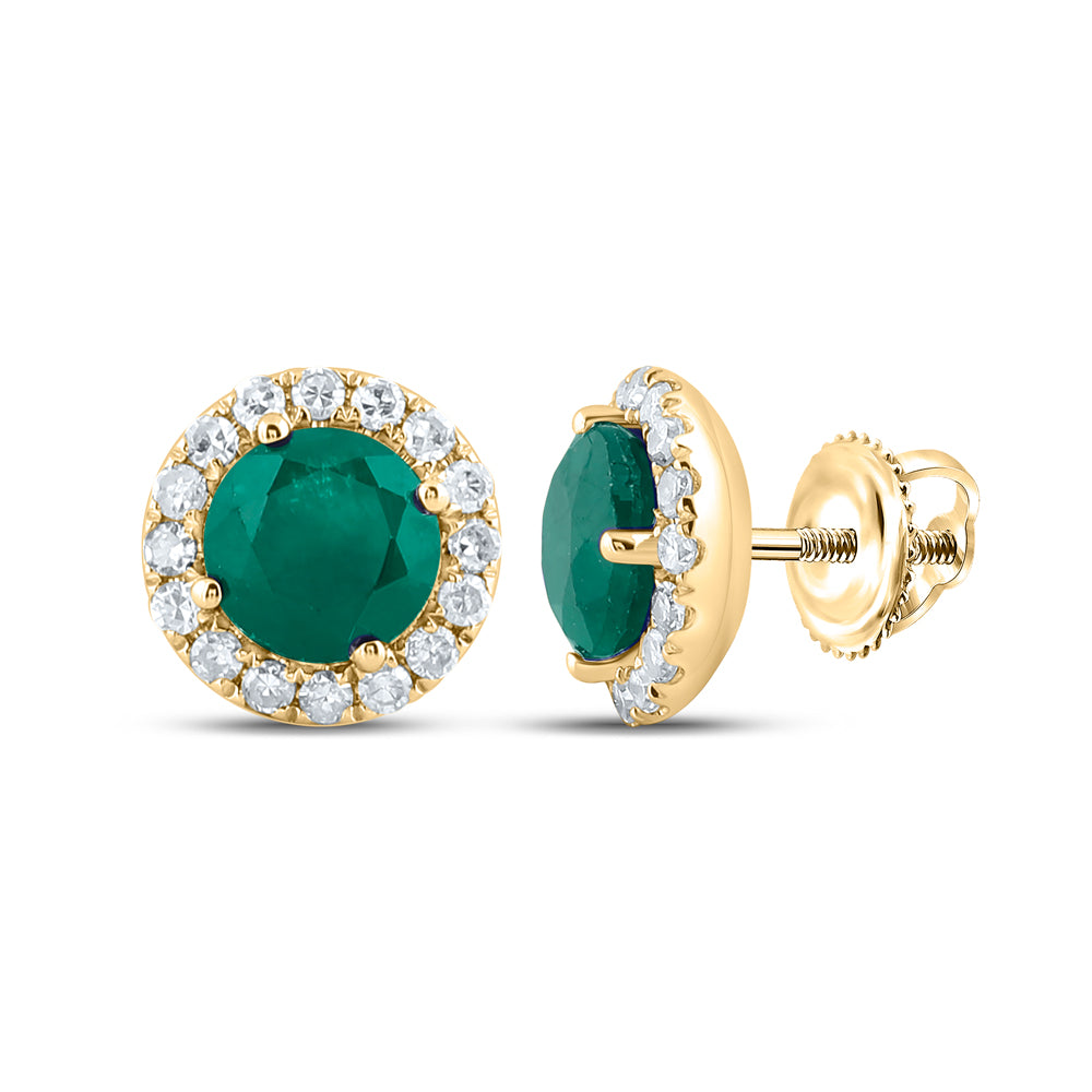 1/5CTW-DIA CN 1CT-EMERALD NATURAL GEM EARRNG