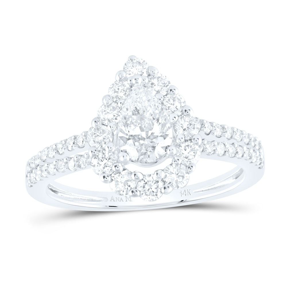 1 1/3CTW-DIA ANA M 5/8CT-CPEAR ENGAGEMENT SINGLE HALO