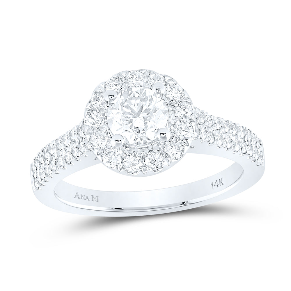 1 1/3CTW-DIA ANA M 3/4CT-CRD ENGAGEMENT SINGLE HALO