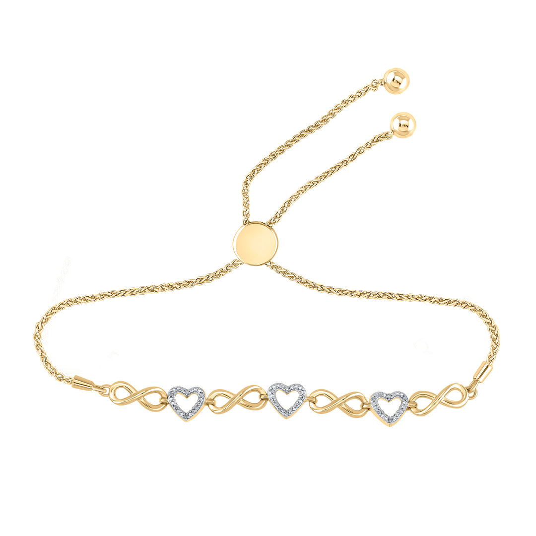 1/12CTW-DIA P2 BOLO LADIES GIFT HEART BRACELET