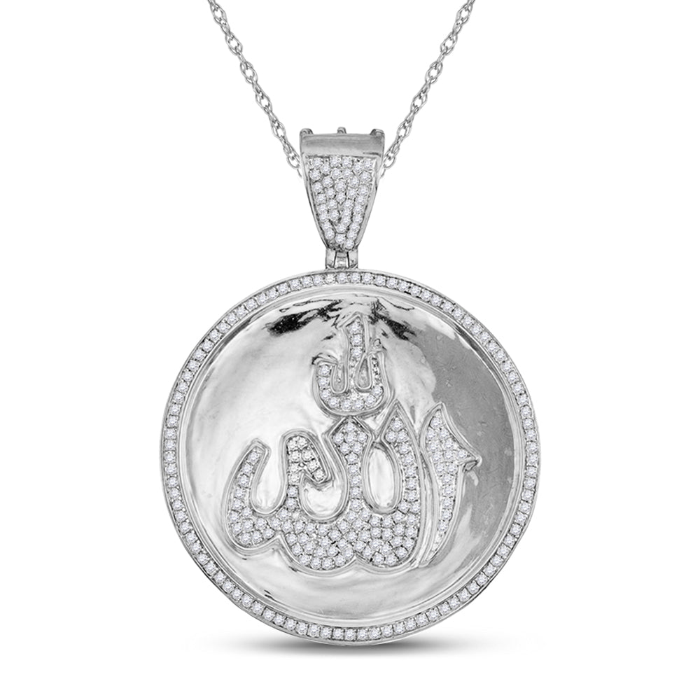 3/4CT-DIA P1P2 MENS "ALLAH" CHARM