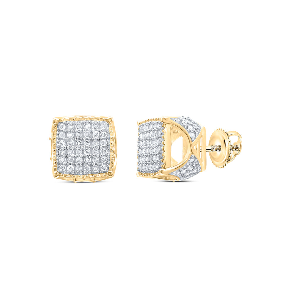 1/3 CTW-DIA CN MICRO PAVE SQUARE EARRING