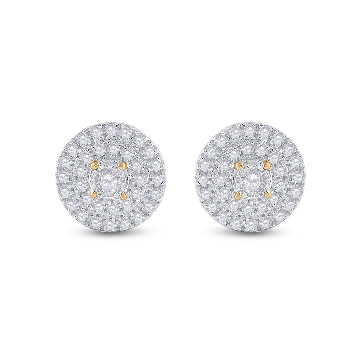 1/4CT-DIA CN MICRO-PAVE ROUND EARRING