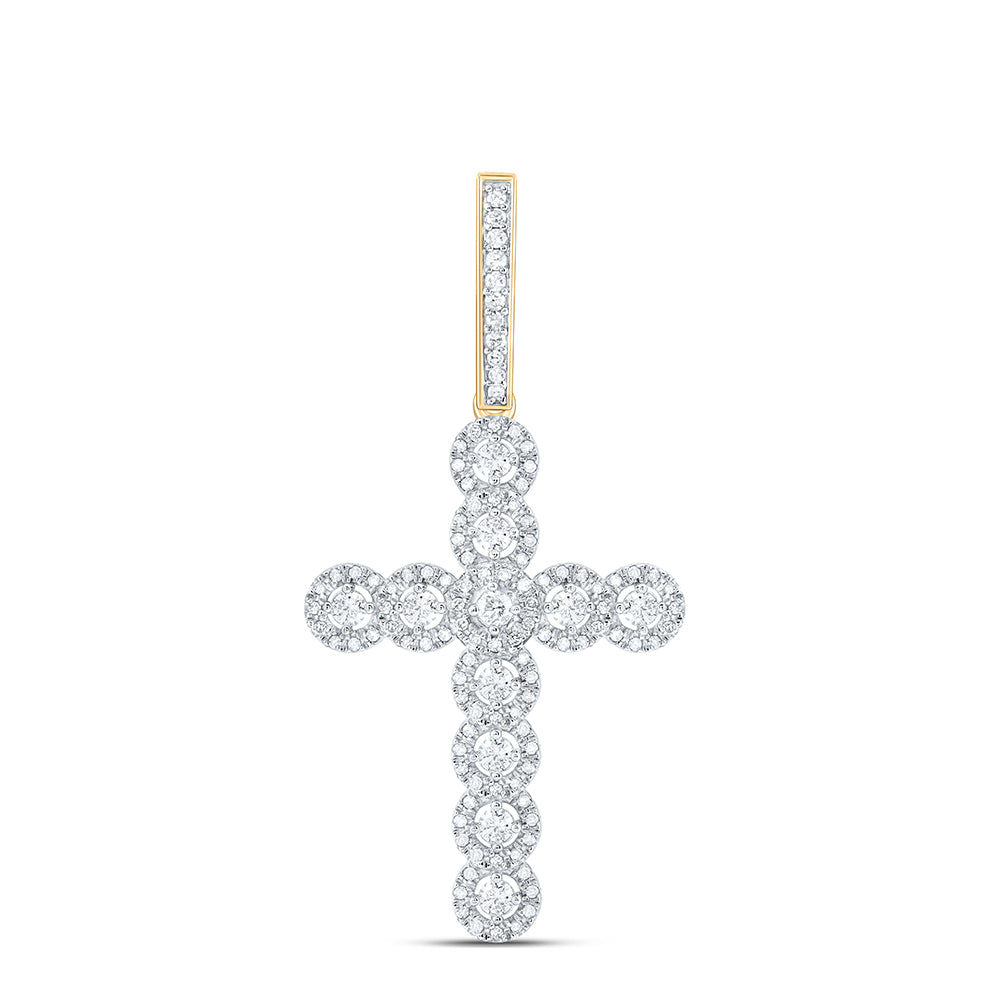 3/4CT-DIA NK CROSS PENDANT