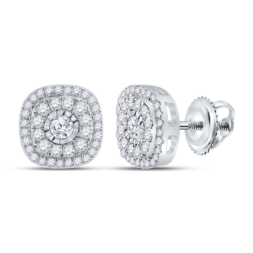 3/8CTW-DIA P1P2 FASHION CUSHION EARRING