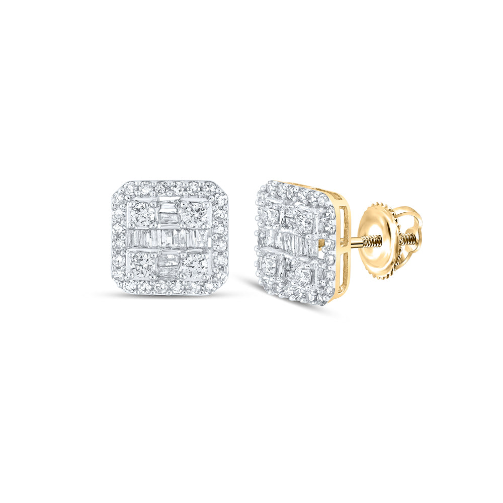 3/4CTW-DIA NK SQUARE EARRING